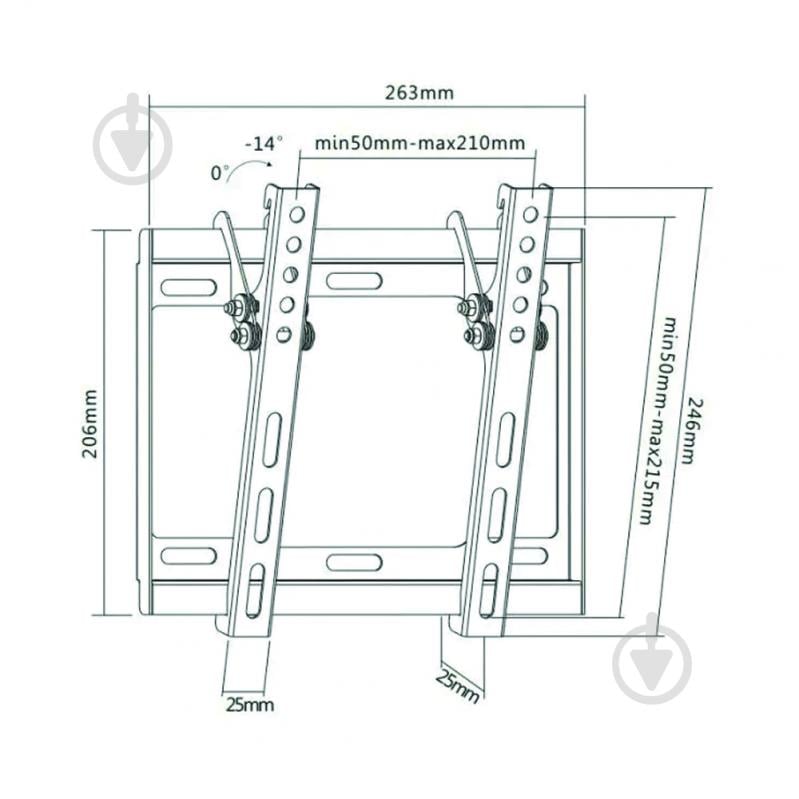 Кронштейн настінний ITECHmount PL2T фіксовані 22"-37" чорний - фото 2