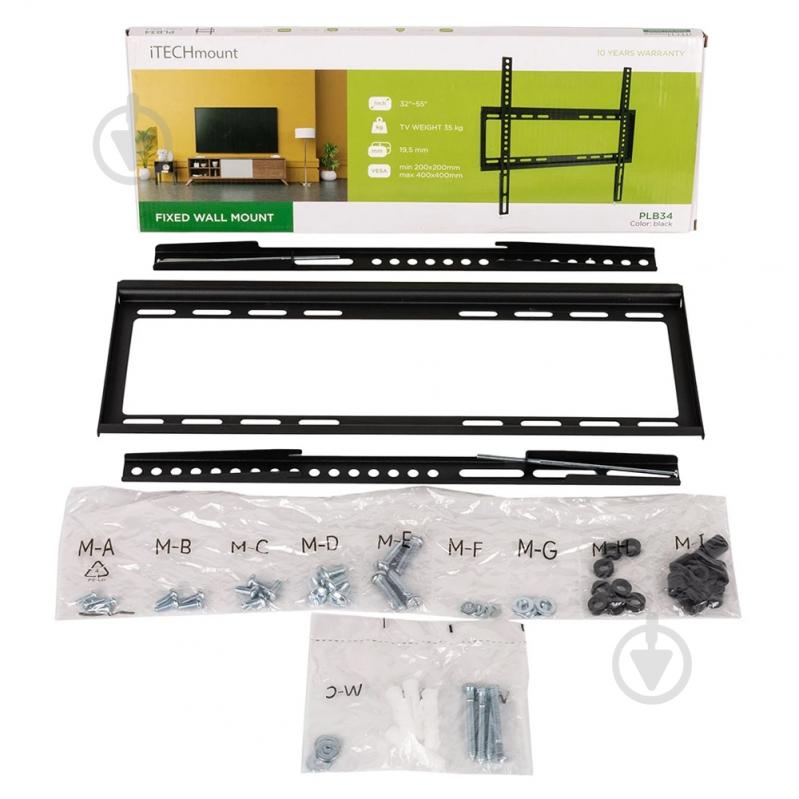Кронштейн настінний ITECHmount PLB34 фіксовані 32"-55" чорний - фото 3