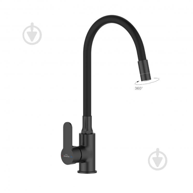 Смеситель для кухни Invena Ksanti черный BZ-37-004 - фото 1