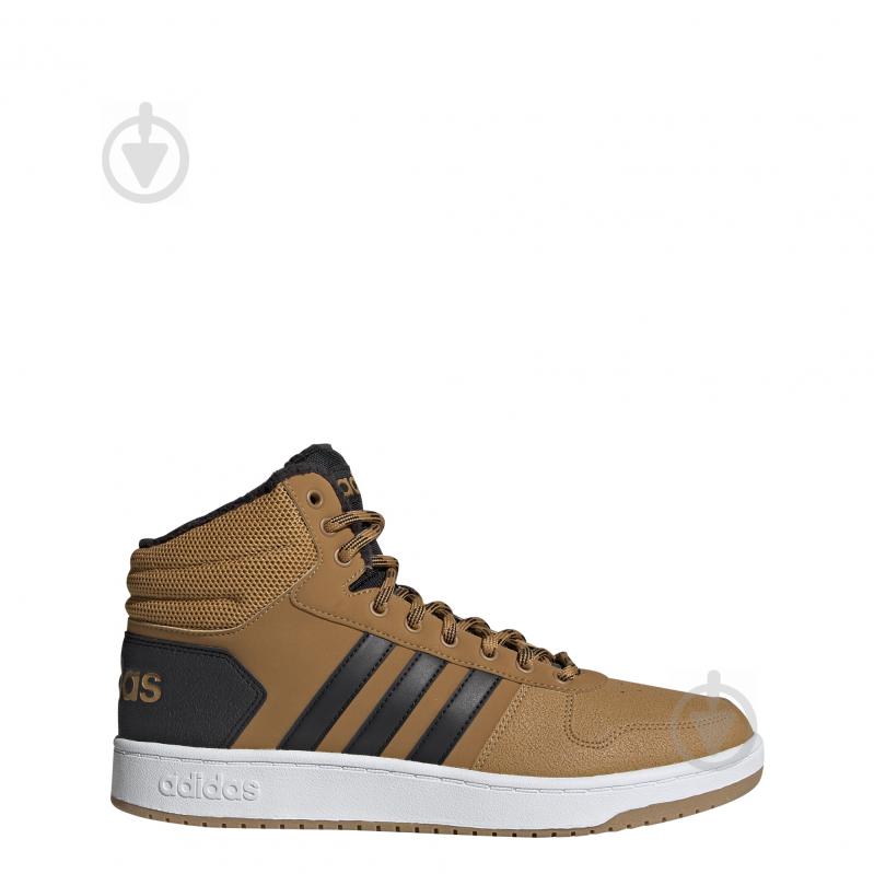 Кроссовки мужские зимние Adidas HOOPS 2.0 MID EE7371 р.42 бежевые - фото 1