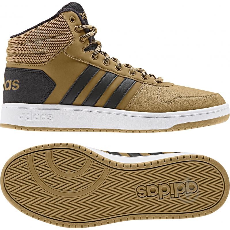 Кроссовки мужские зимние Adidas HOOPS 2.0 MID EE7371 р.42 бежевые - фото 4