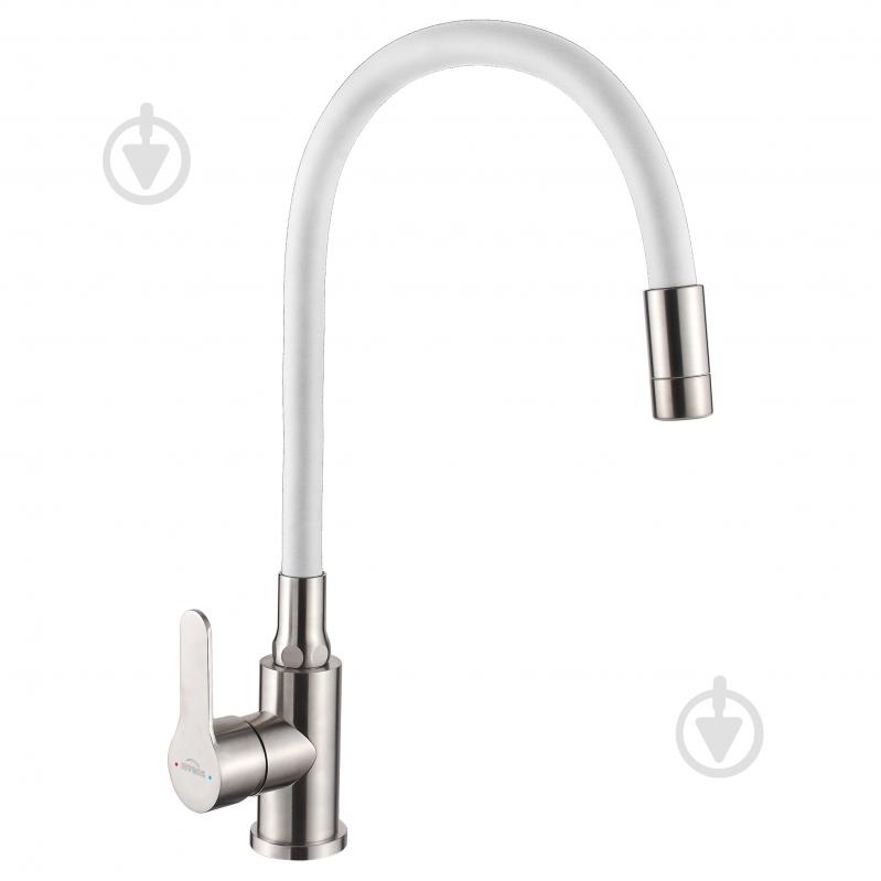 Змішувач для кухні Invena Ksanti inox/білий BZ-37-i02 - фото 1 Змішувач для кухні Invena Ksanti inox/білий BZ-37-i02 - фото 1