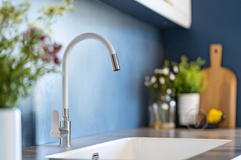 Змішувач для кухні Invena Ksanti inox/білий BZ-37-i02 - фото 5 Змішувач для кухні Invena Ksanti inox/білий BZ-37-i02 - фото 5