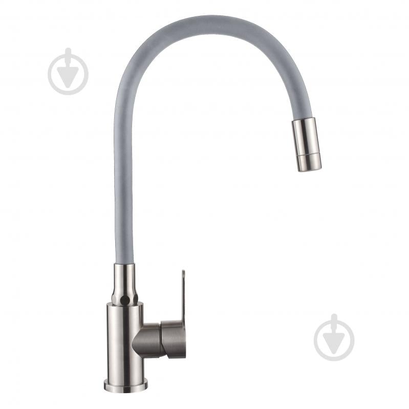 Змішувач для кухні Invena Ksanti inox/сірий BZ-37-i05 - фото 2 Змішувач для кухні Invena Ksanti inox/сірий BZ-37-i05 - фото 2