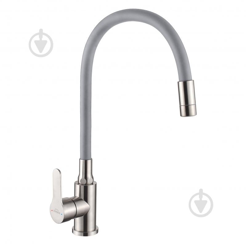 Змішувач для кухні Invena Ksanti inox/сірий BZ-37-i05 - фото 1 Змішувач для кухні Invena Ksanti inox/сірий BZ-37-i05 - фото 1