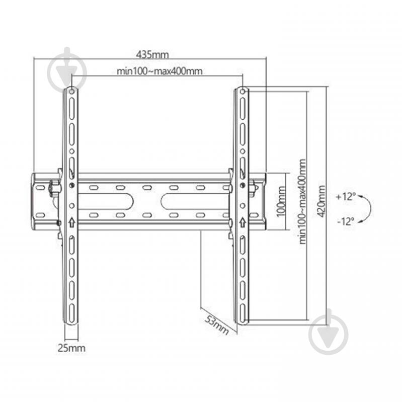 Крепление для телевизора UniBracket BZ01-43 наклонные 26"-55" черный - фото 7