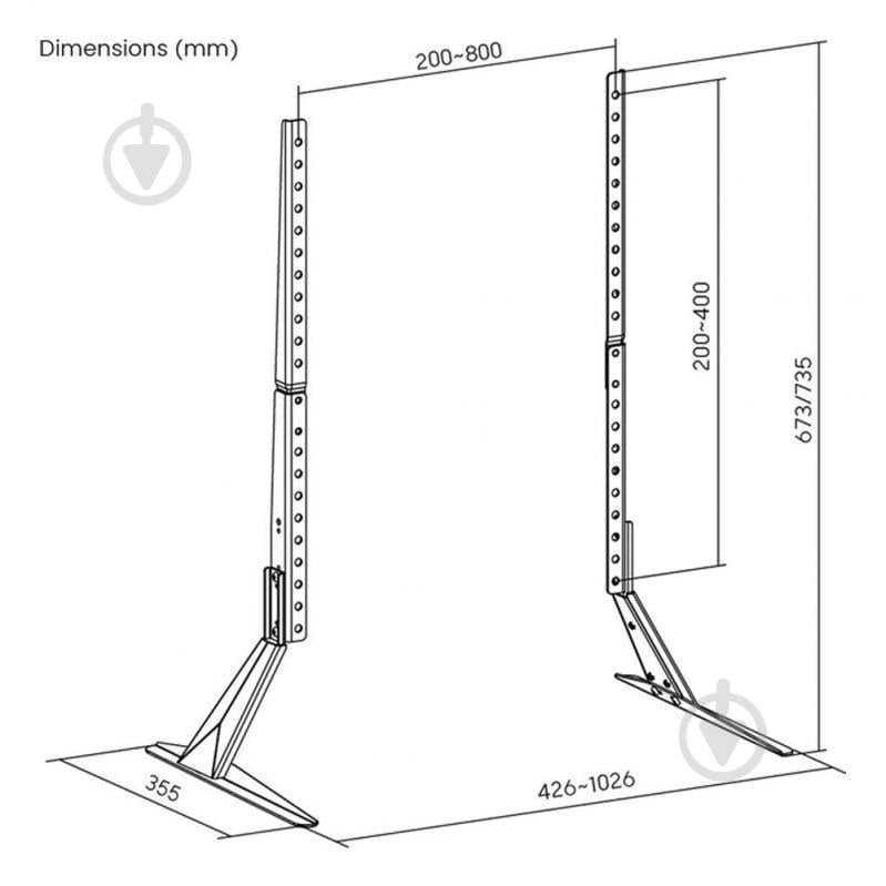 Кріплення для телевізора ITECHmount KF-2 фіксовані 23"-70" чорний - фото 8