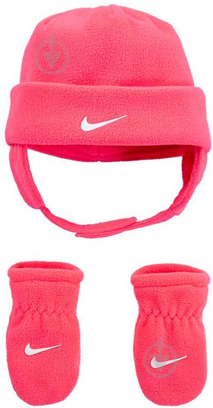 Комплект шапка+рукавички Nike Swoosh Baby Fleece Cap 6A2781-A4F рожевий - фото 1