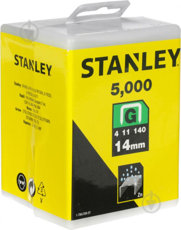 Скобы для ручного степлера Stanley 14 мм тип 140 (G) 5000 шт. 1-TRA709-5T - фото 2