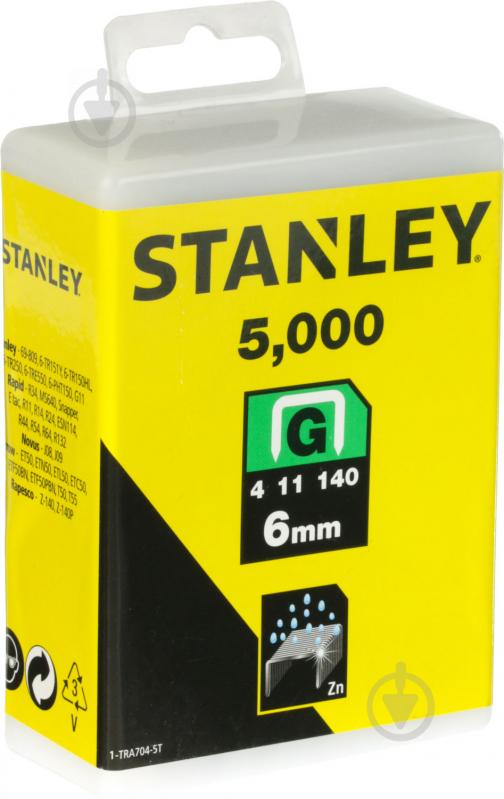 Скоби для ручного степлера Stanley 6 мм тип 140 (G) 5000 шт. 1-TRA704-5T - фото 2