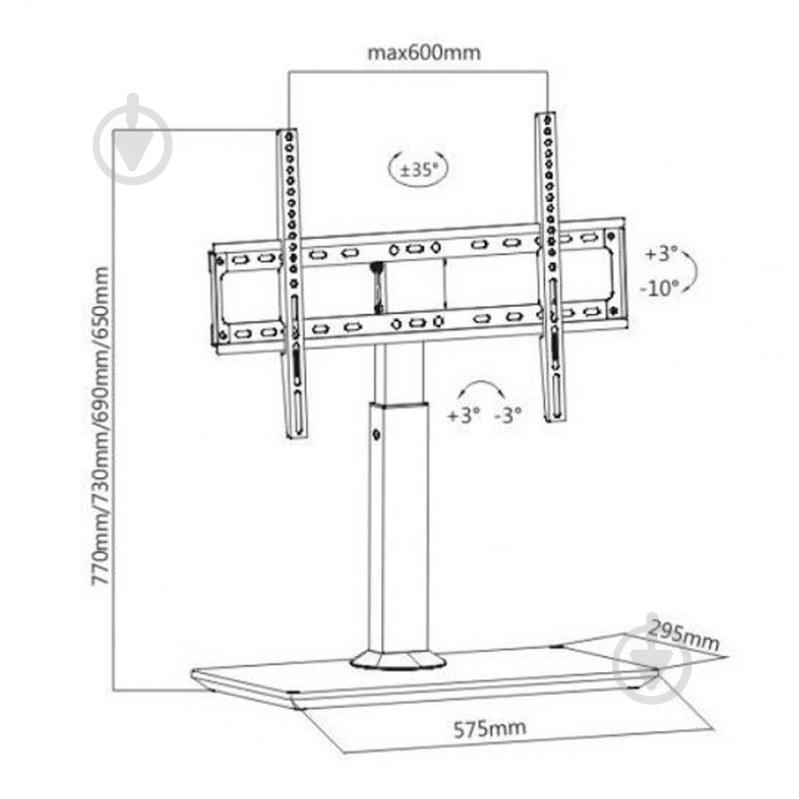 Кріплення для монітора ITECHmount KFG-5 поворотно-похилі 32"-70" чорний - фото 7