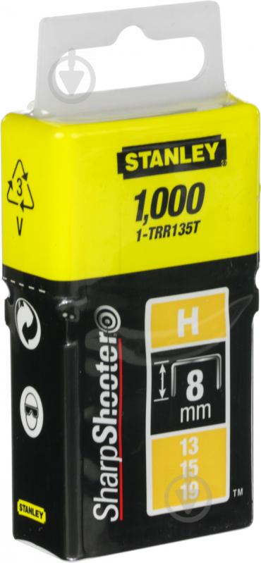 Скоби для ручного степлера Stanley 8 мм тип H 1000 шт. 1-TRR135T - фото 2