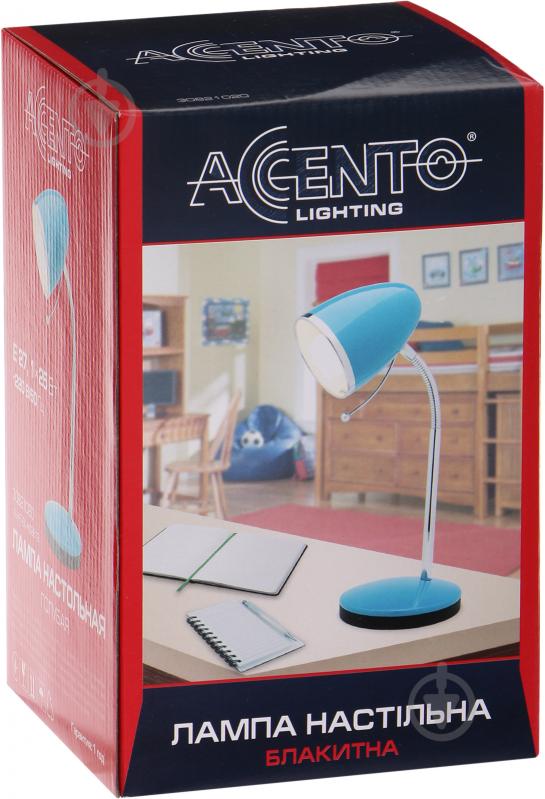 Настільна лампа офісна Accento lighting 1x25 Вт E27 блакитний ALH-T-BL-HD2819 - фото 3