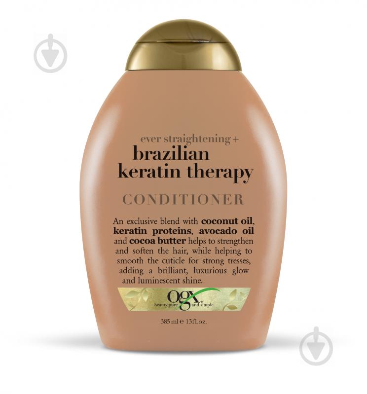 Кондиционер Ogx Brazilian Keratin Therapy для укрепления волос 385 мл - фото 1