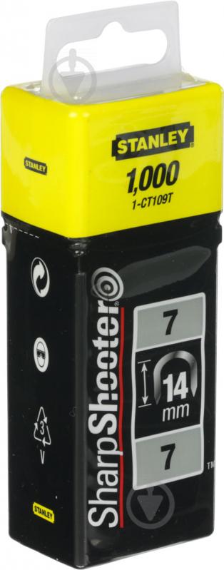 Скобы для ручного степлера Stanley 14 мм 1000 шт. 1-CT109T - фото 2