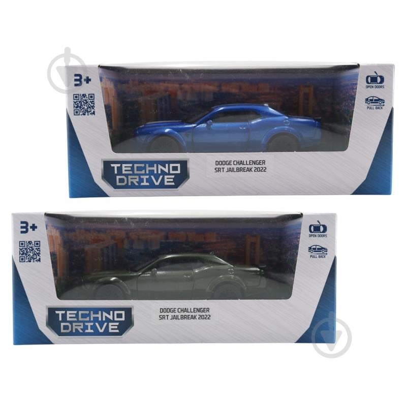 Автомодель TechnoDrive 1:44 Dodge Challenger SRT Jailbreak 2022 blue/green 250949 - фото 5