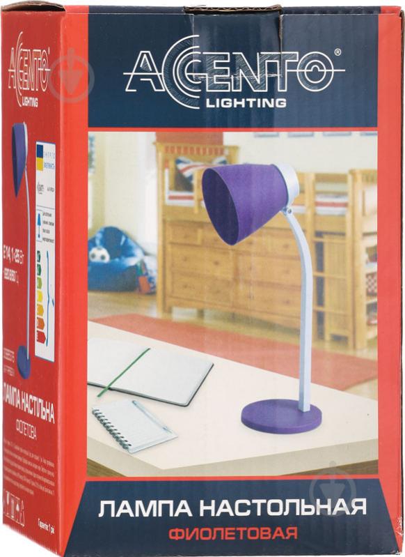 Настільна лампа офісна Accento lighting 1x25 Вт E14 фіолетовий ALR-T-RF823-V - фото 3