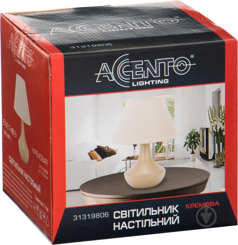 Настільна лампа декоративна Accento lighting 1x40 Вт E14 кремовий ALT-T-D2342 CR - фото 3