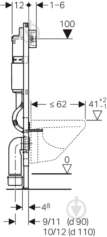 Система інсталяції Geberit Duofix DELTA Basic 111.153.00.1 - фото 3