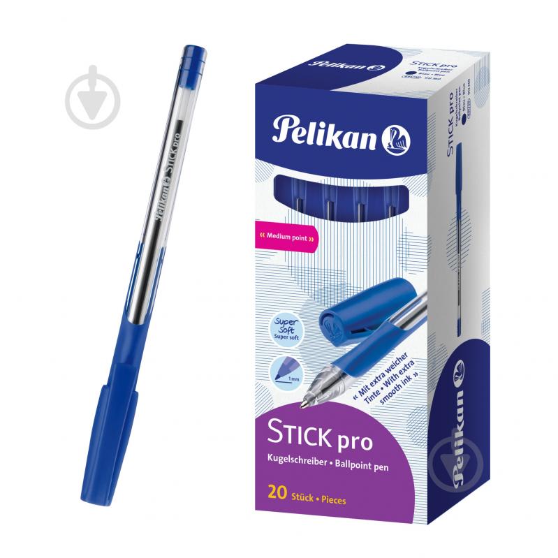 Набор ручек шариковых Pelikan Stick Pro синие 20 шт. - фото 1