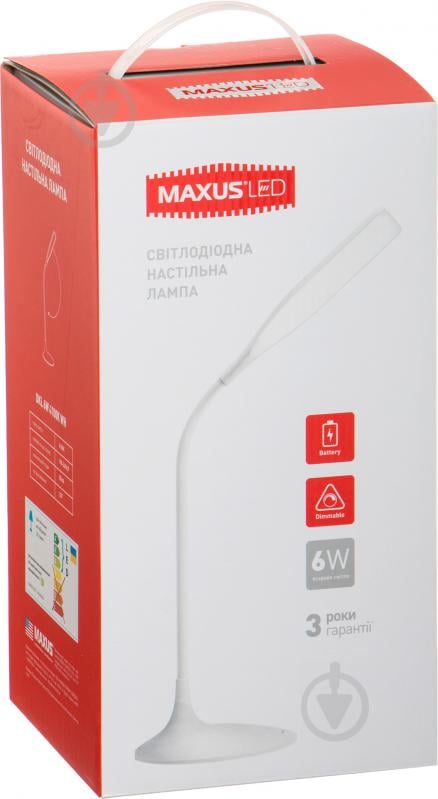 Настільна лампа офісна Maxus Desk lamp square 6 Вт білий 1-DKL-001-01 - фото 4