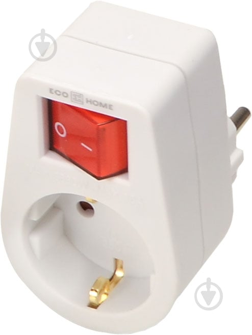 Розетка + вимикач ECOНОМЕ Ornat із заземленням 1 гн. 101 Біла ECO019001026 - фото 1