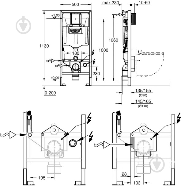 Система инсталляции Grohe Rapid SL 39112001 - фото 2 Система инсталляции Grohe Rapid SL 39112001 - фото 2