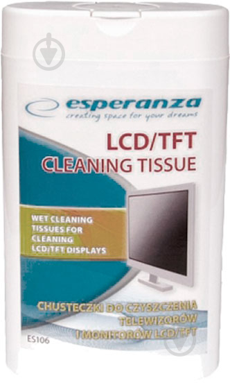 Салфетки чистящие Esperanza ES106 LCD/TFT wet screen cleaning tiss ues wet cleaning tissues (ES106) - фото 1