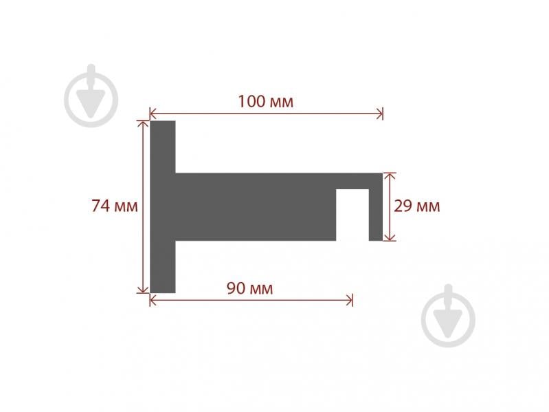 Тримач для карниза Quadrum Square line одинарний 9 см чорний матовий 1 шт. - фото 3