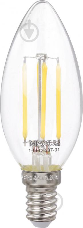 Лампа світлодіодна Maxus FM-C C37 4 Вт E14 3000 К 220 В прозора 1-LED-537-01 - фото 2