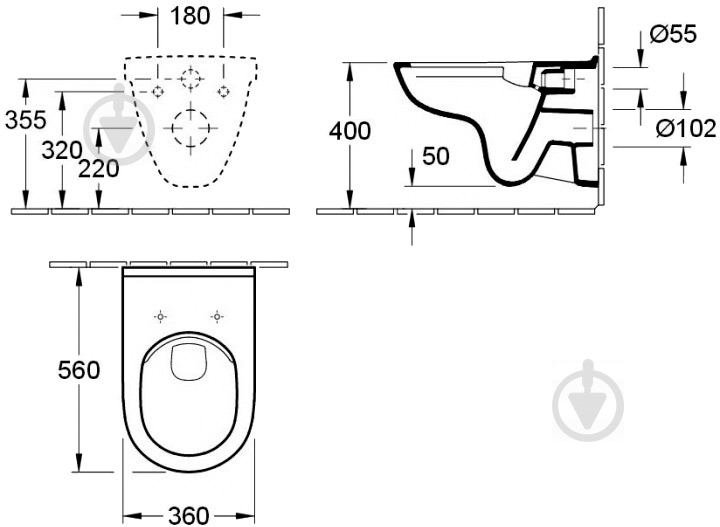 Система инсталляции Villeroy & Boch i9120 + VILLEROY & BOCH O.Novo 5660HR01 - фото 7