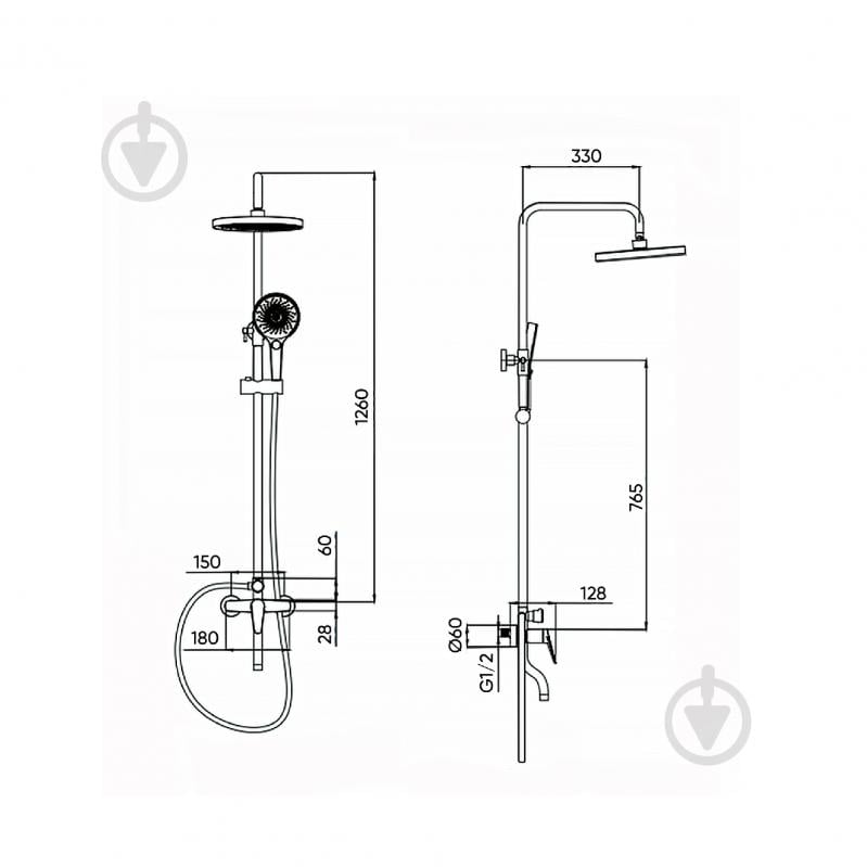 Душова система FADO S.r.l Garda MIX05033C хром - фото 6 Душова система FADO S.r.l Garda MIX05033C хром - фото 6