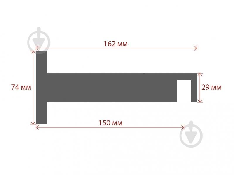 Тримач для карниза Quadrum Square line одинарний 15 см білий 1 шт. - фото 3