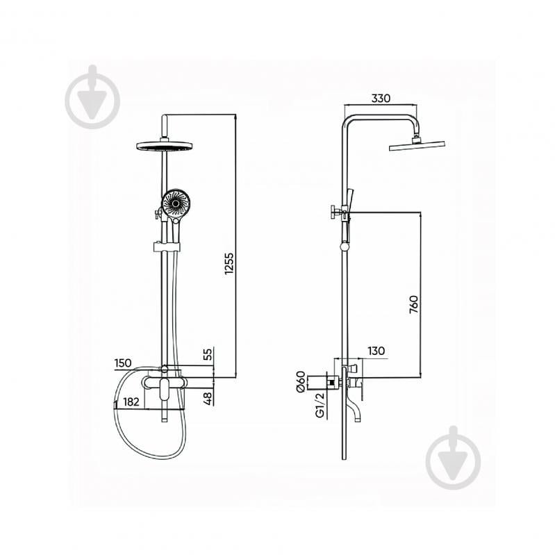 Душевая система FADO S.r.l MIX08033C хром - фото 2