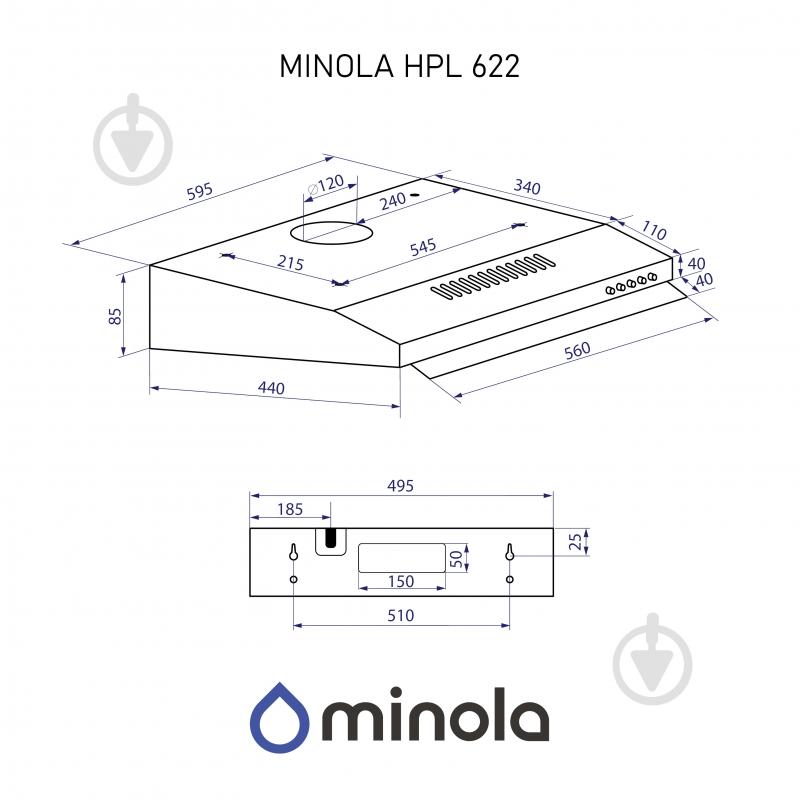 Вытяжка Minola HPL 622 BG HPL 622 BG - фото 14