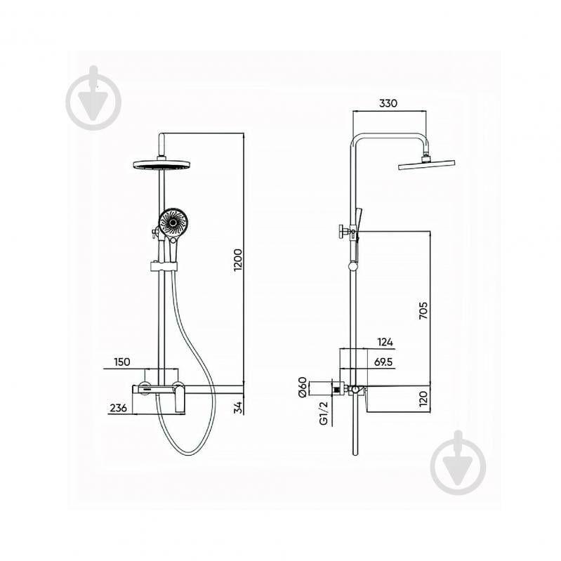 Душевая система FADO S.r.l MIX09033GG графит - фото 6