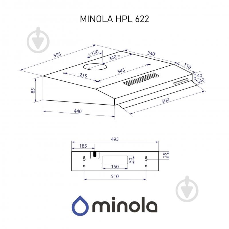 Вытяжка Minola HPL 622 BL HPL 622 BL - фото 14