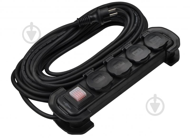 Удлинитель ECOНОМЕ Grot защищенный с заземлением 4 гн. черный 15 м ECO019001017 - фото 2 Удлинитель ECOНОМЕ Grot защищенный с заземлением 4 гн. черный 15 м ECO019001017 - фото 2