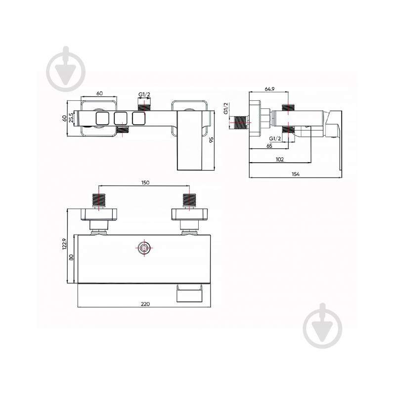 Душова система FADO S.r.l MIX06033B матовий чорний - фото 5 Душова система FADO S.r.l MIX06033B матовий чорний - фото 5