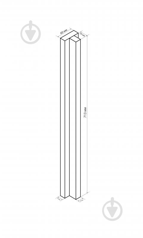 Угловая накладка LuxeForm Акрил Ультра белый глянец/GL-001U AS/713x60x29 (уп. 2 шт.) - фото 2