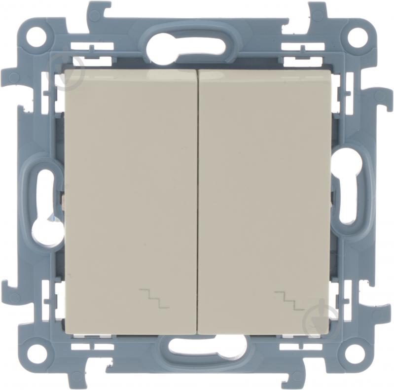 Вимикач прохідний двоклавішний Simon 10 без підсвітки кремовий CW6/2.01/41 - фото 2