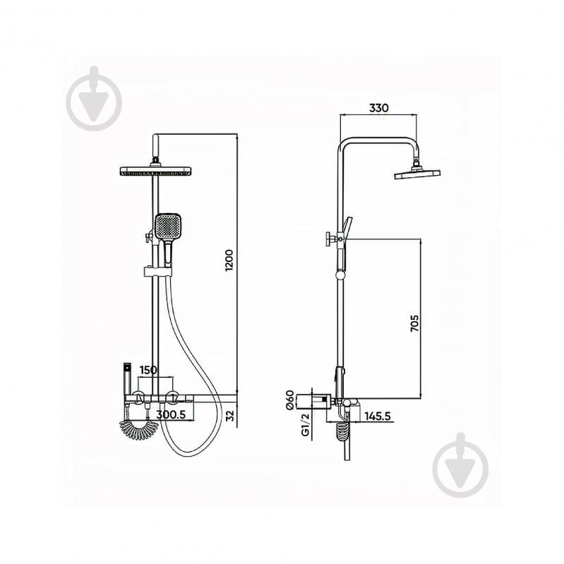 Душова система FADO S.r.l MIX032099C хром - фото 2