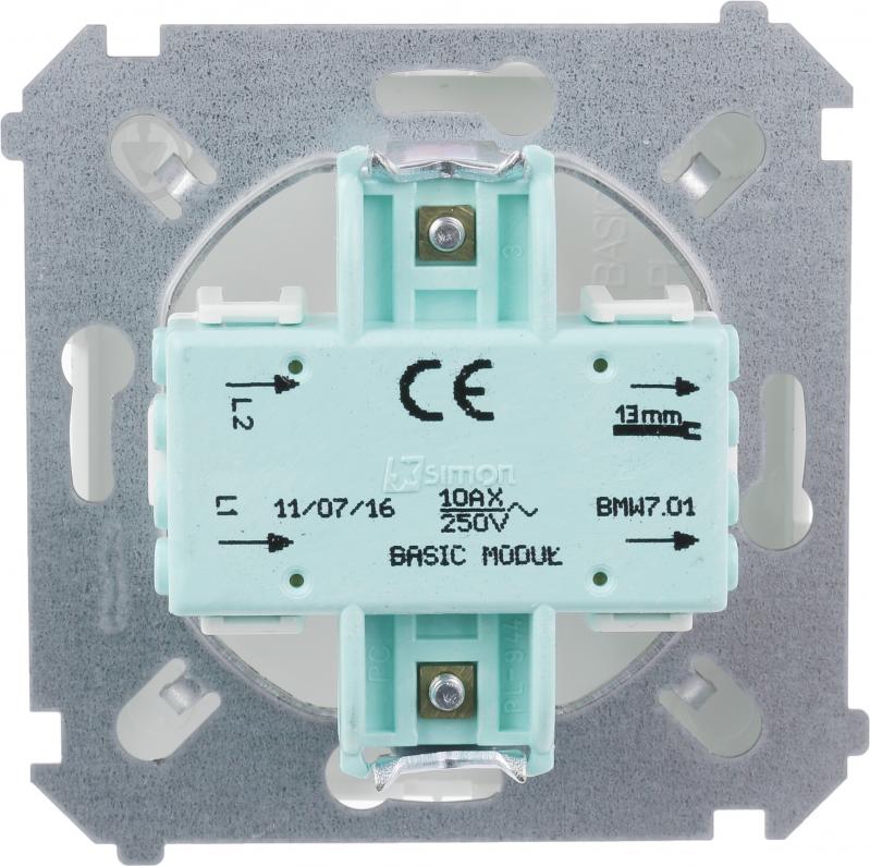 Выключатель перекрестный одноклавишный Simon Basic без подсветки белый BMW7.01/11 - фото 3
