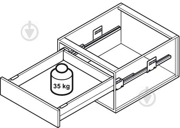 Метабокс Hafele 552.56.792 Matrix Box S до 35 кг 84х350 мм з доводчиком білий - фото 2