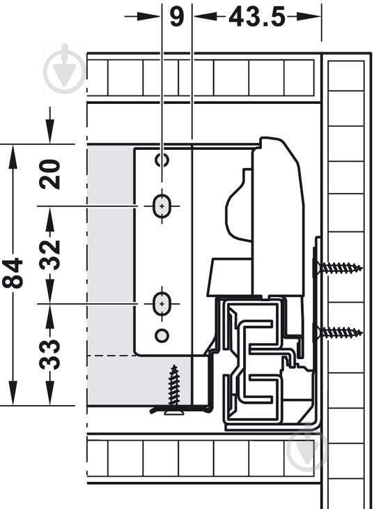 Метабокс Hafele 552.56.792 Matrix Box S до 35 кг 84х350 мм з доводчиком білий - фото 4