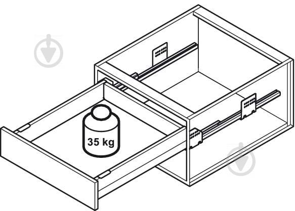 Метабокс Hafele 552.56.793 Matrix Box S до 35 кг 84х400 мм с доводчиком белый - фото 2