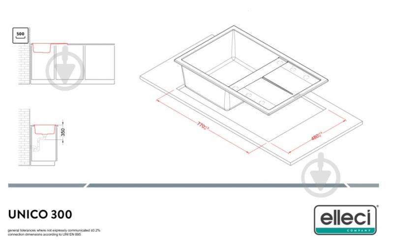 Мойка для кухни ELLECI Unico 300 Bianco Titano 68 - фото 2