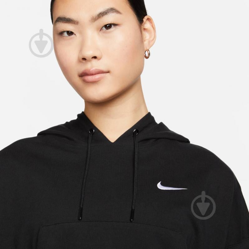 Джемпер Nike W NSW JRSY OS PO HOODIE DM6417-010 р.M черный - фото 3