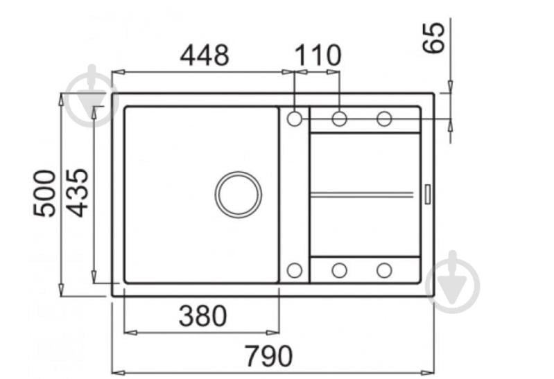 Мийка для кухні ELLECI Unico 300 Titanium 73 - фото 3