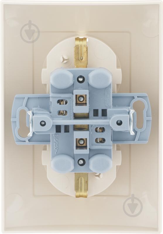 Розетка подвійна із заземленням Simon 10 без шторок кремовий CGSZ2/41 - фото 3